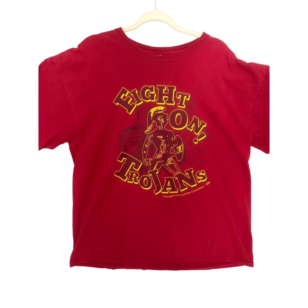 Vintage USC Trojans Fight On T-Shirt XL Red Los Angeles Coliseum 2012-2013